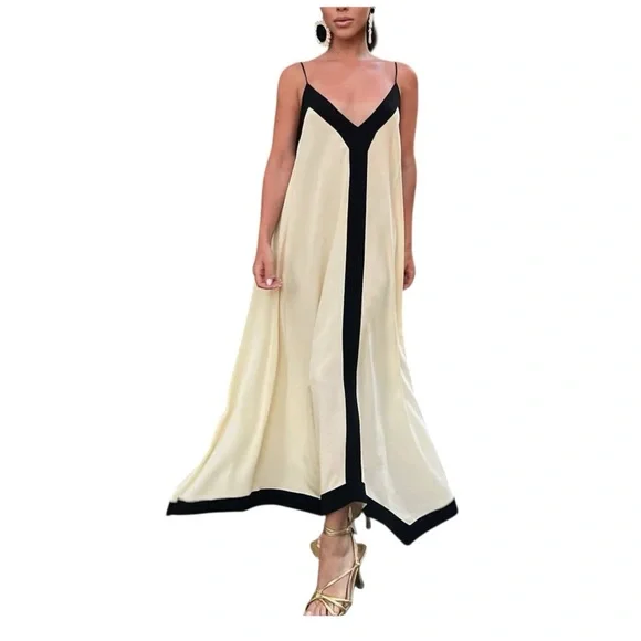 Commense | Dresses | Commense Sicily Old Money Aesthetics Slip Long Dress  Color Offwhite Nwt | Poshmark